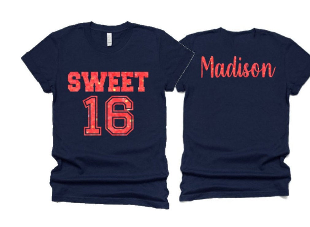 Sweet 16 | Birthday Shirt | Sweet 16 Shirt | Birthday T Shirt | Birthday Tee | Sweet 16 T Shirt | Sweet 16 Youth or Adult