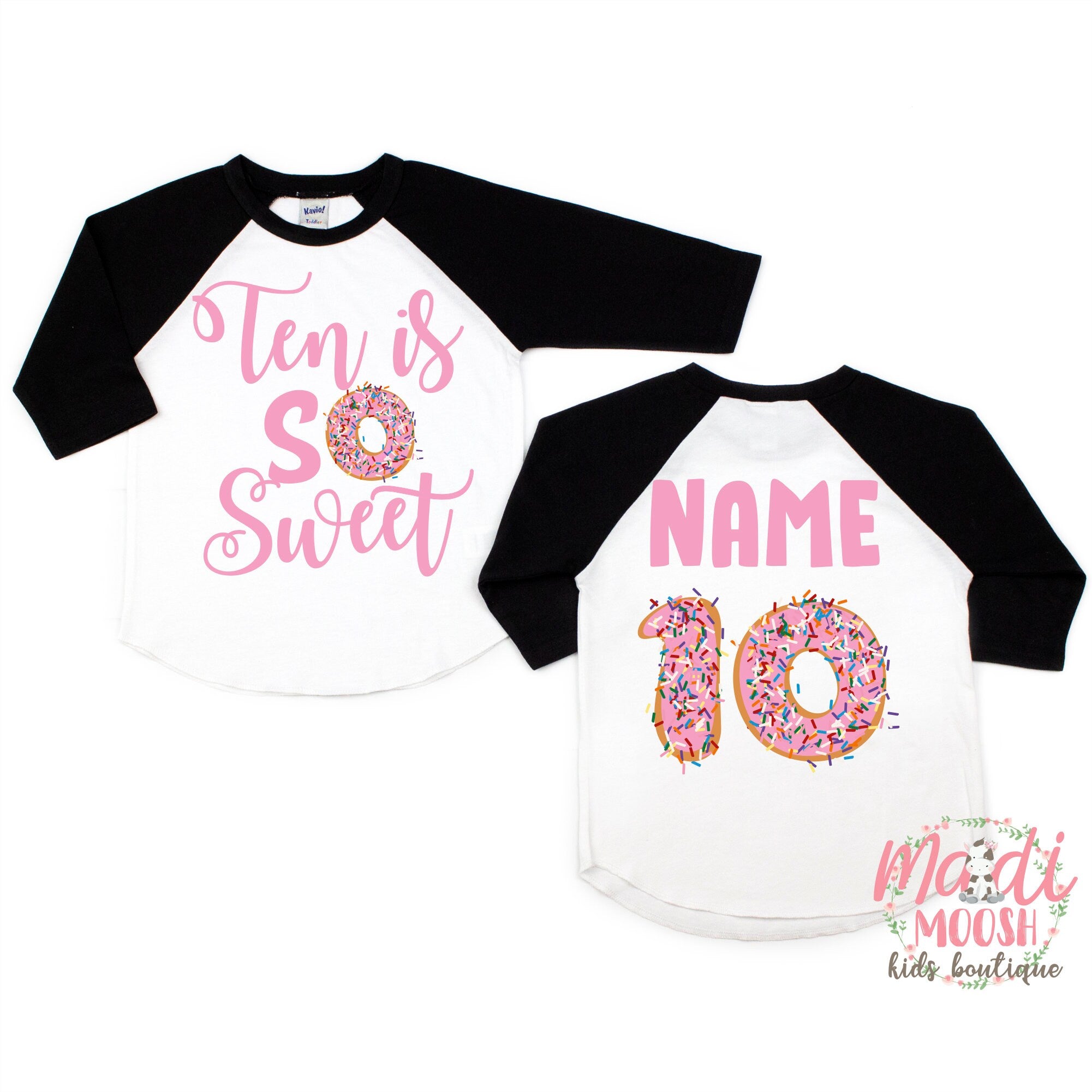 10th Birthday Donut Shirt for Girls – Sweet Tenth Birthday Tee – Donut Party Birthday Outfit & Gift