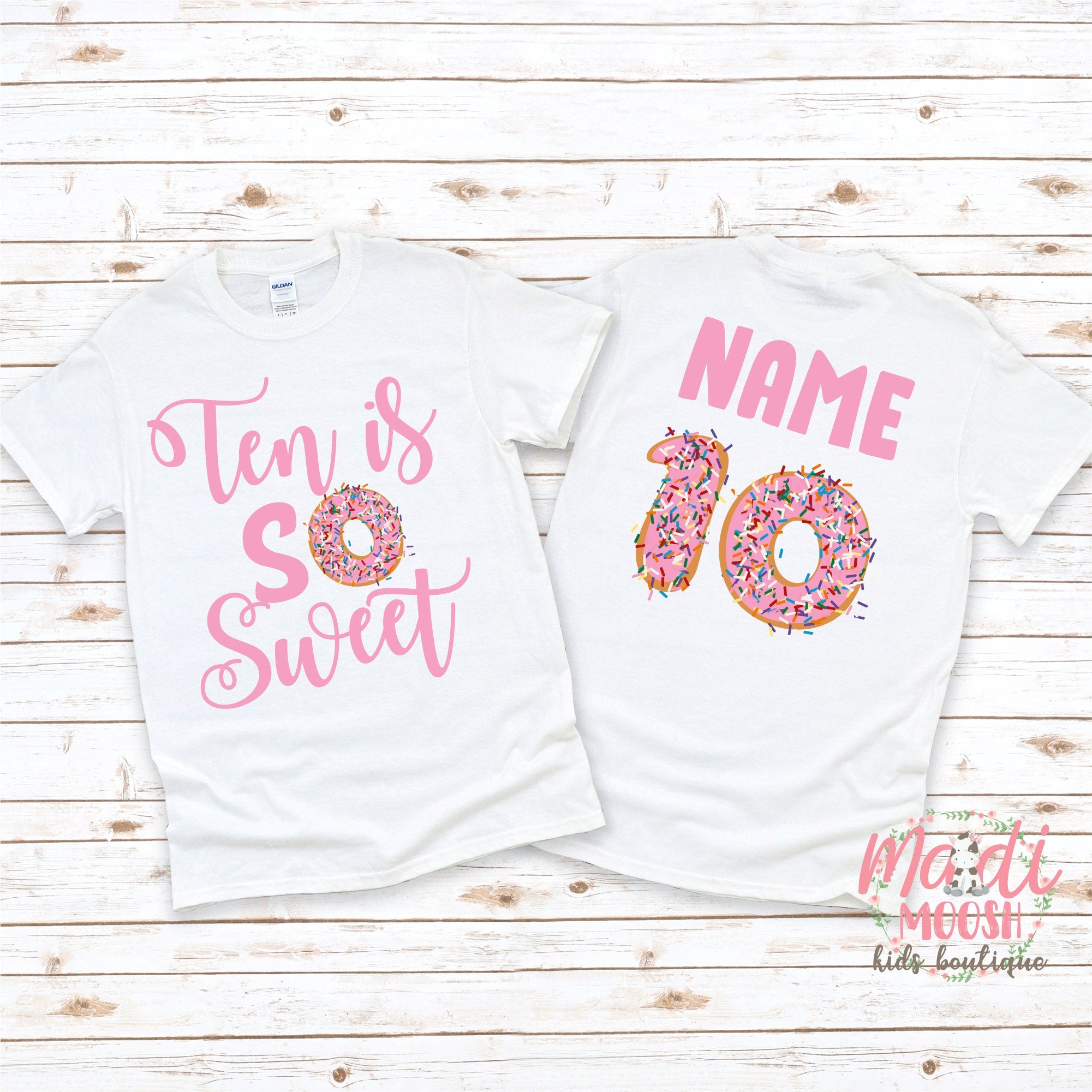 10th Birthday Donut Shirt for Girls – Sweet Tenth Birthday Tee – Donut Party Birthday Outfit & Gift