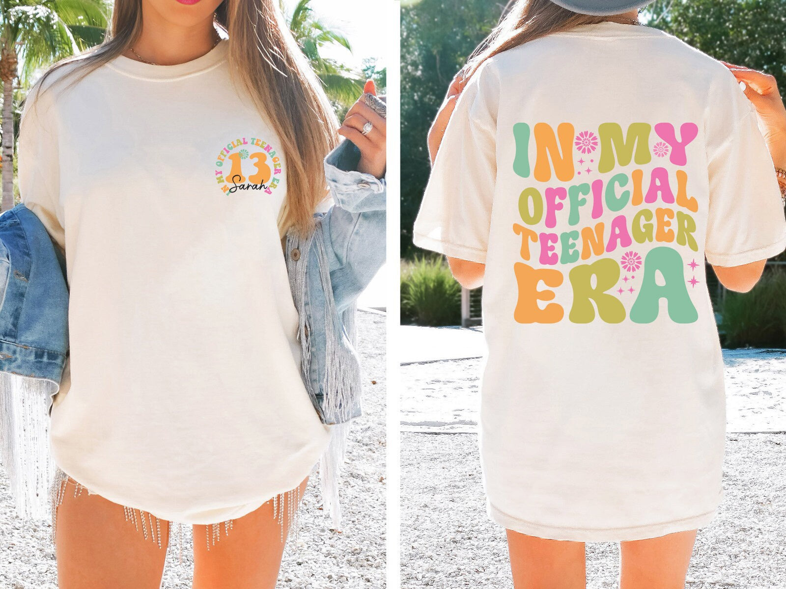 Custom Official Teenager Era Comfort Colors Shirt, In My Teenage Era Shirt, Teenager 13 TShirt, 13th Birthday, Girl Thirteenth Shirt