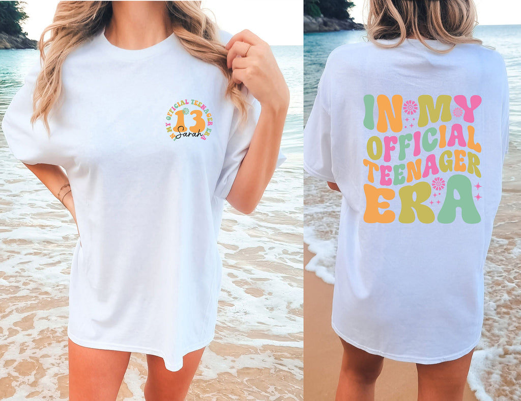 Custom Official Teenager Era Comfort Colors Shirt, In My Teenage Era Shirt, Teenager 13 TShirt, 13th Birthday, Girl Thirteenth Shirt