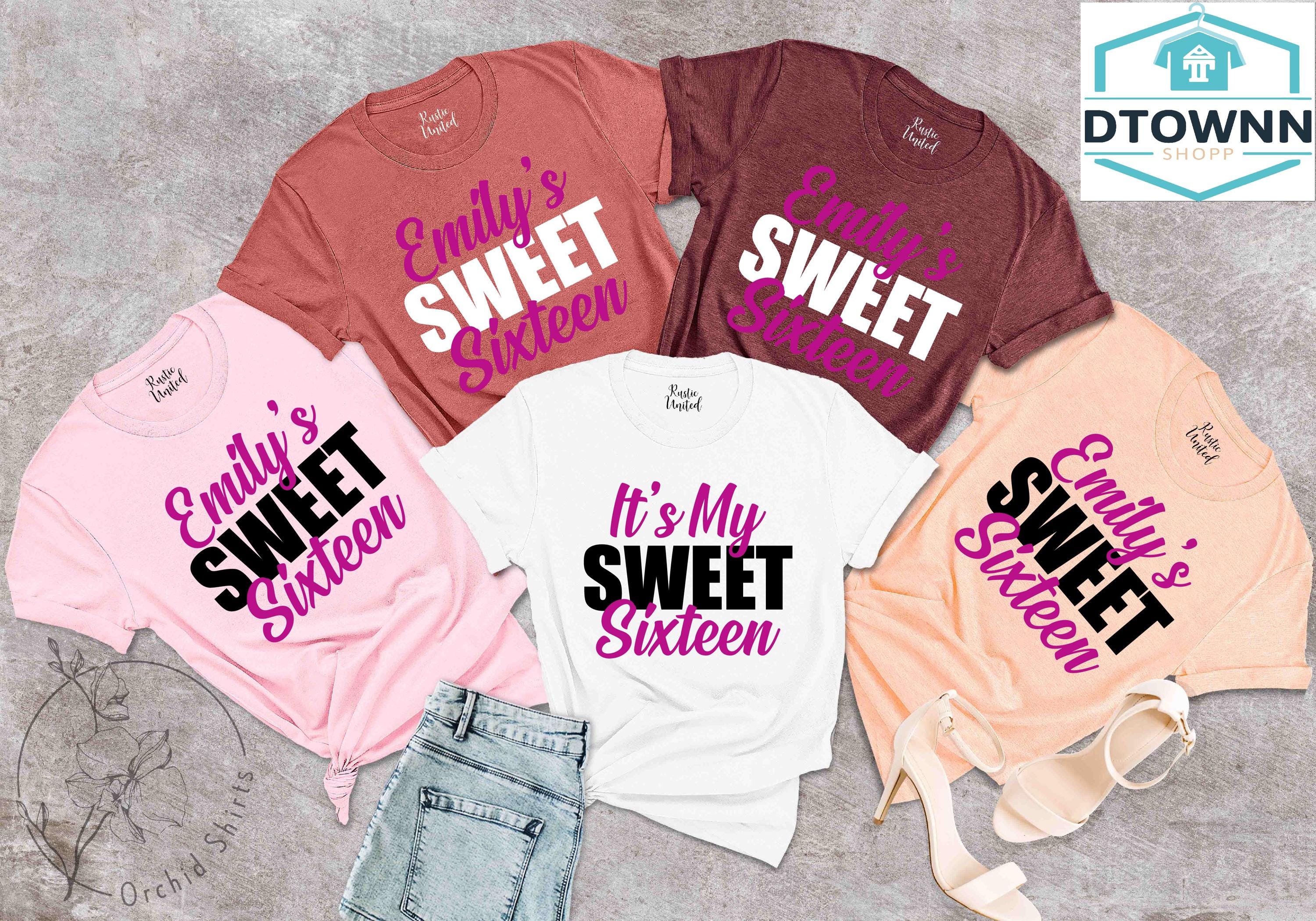 Sweet Sixteen Shirts,Custom Name Birthday Shirt,16th Birthday Matching Party Shirts,Gift For Birthday,Sweet 16 Shirt, Sweet Sixteen Gift