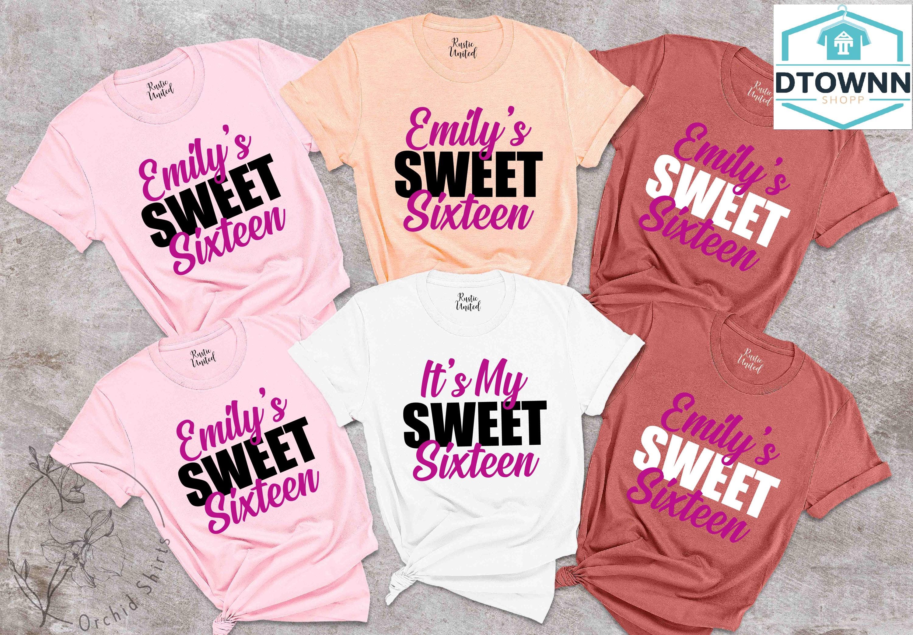 Sweet Sixteen Shirts,Custom Name Birthday Shirt,16th Birthday Matching Party Shirts,Gift For Birthday,Sweet 16 Shirt, Sweet Sixteen Gift