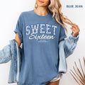 Comfort Colors® Sweet Sixteen Shirt, Retro Blue Sweet Sixteen Shirt, Sweet 16 Gifts For Girls, 16th Birthday Shirt, 2010 Birthday Gift