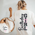 Custom Birthday Girl Shirt,Birthday Girl Tee,Personalized Birthday Girl Party Gift,Preppy Coquette Bow Birthday Tee,Personalized Tshirt