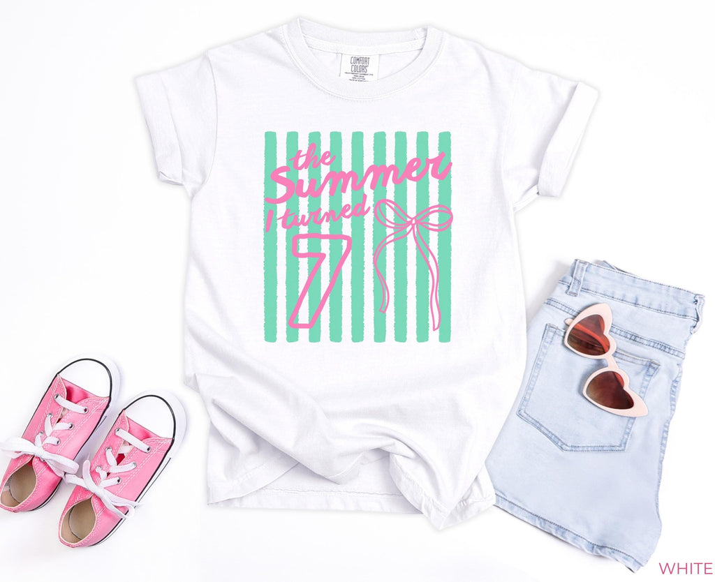 7th Birthday Shirt, The Summer I Turned 7 Shirt, 7 Year Old Girl Gift