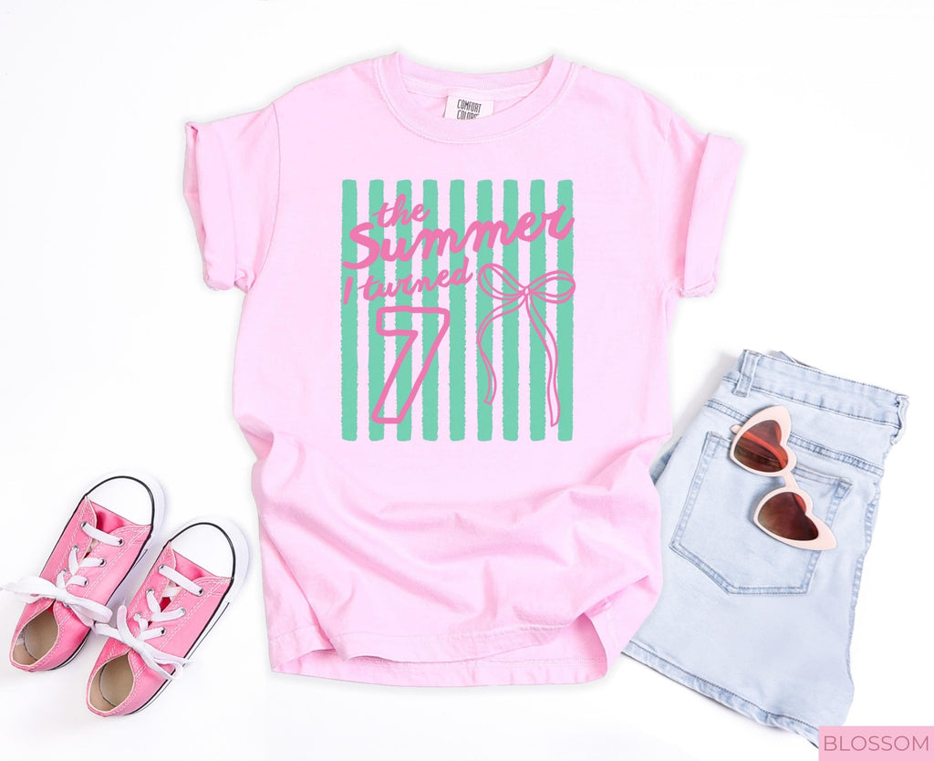 7th Birthday Shirt, The Summer I Turned 7 Shirt, 7 Year Old Girl Gift