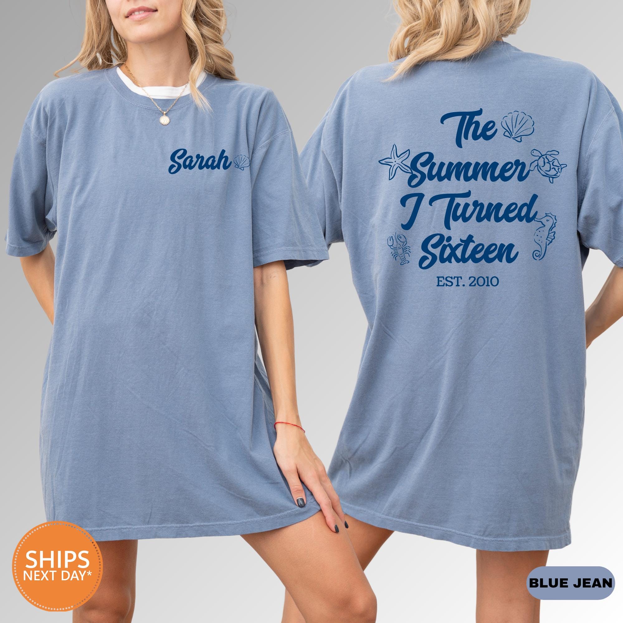 The Summer I Turned 16 Shirt, Sweet 16 Birthday Tee, Preppy Beach Party Graphic Tee