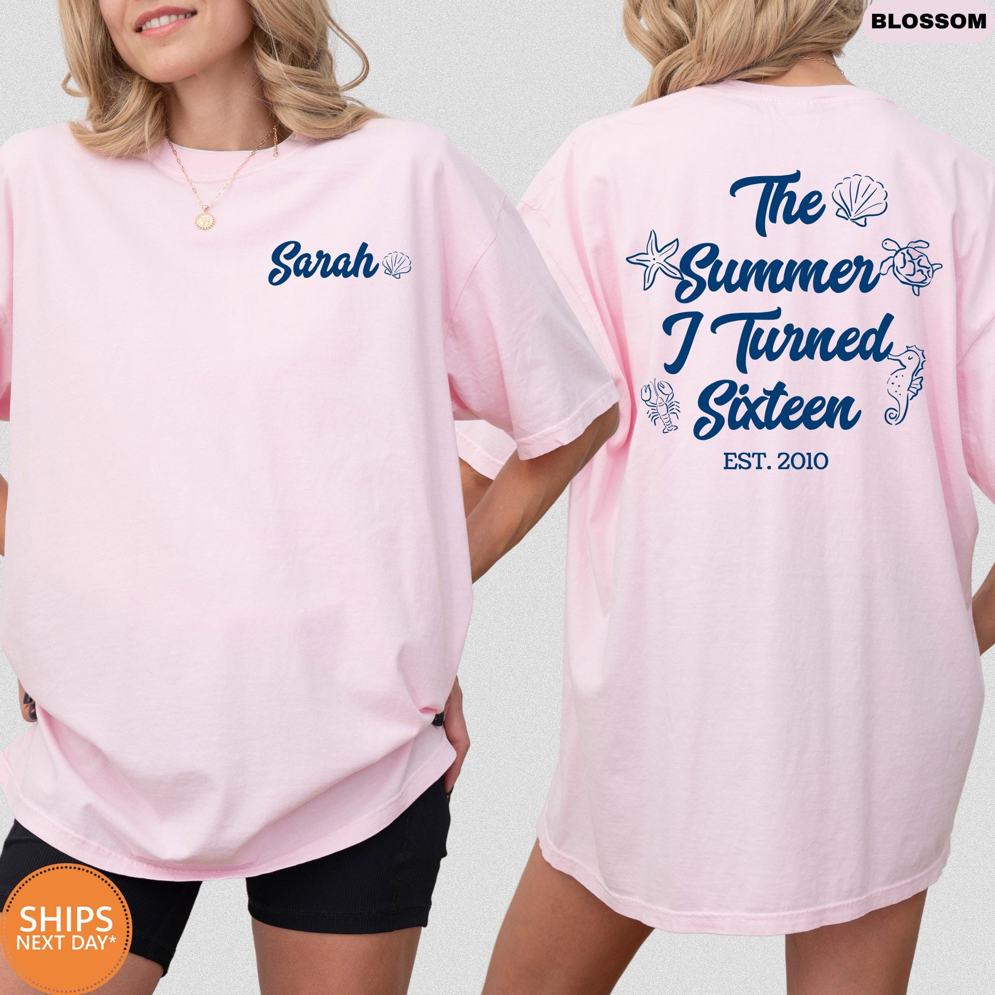 The Summer I Turned 16 Shirt, Sweet 16 Birthday Tee, Preppy Beach Party Graphic Tee