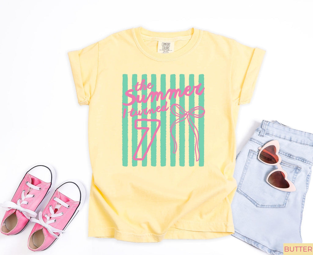 7th Birthday Shirt, The Summer I Turned 7 Shirt, 7 Year Old Girl Gift