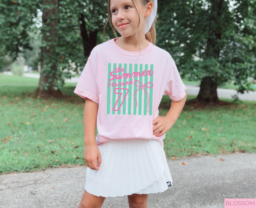 7th Birthday Shirt, The Summer I Turned 7 Shirt, 7 Year Old Girl Gift
