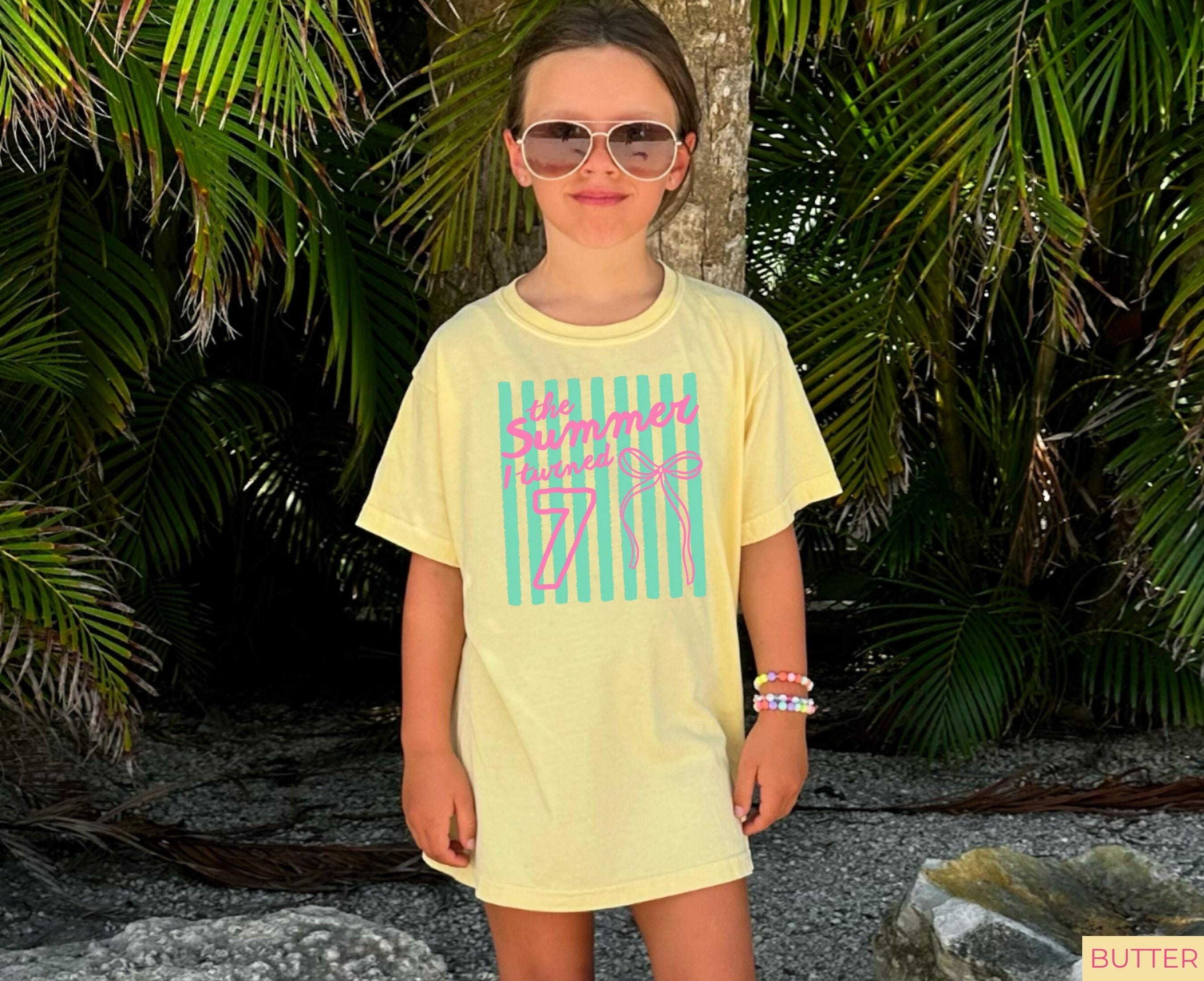 7th Birthday Shirt, The Summer I Turned 7 Shirt, 7 Year Old Girl Gift