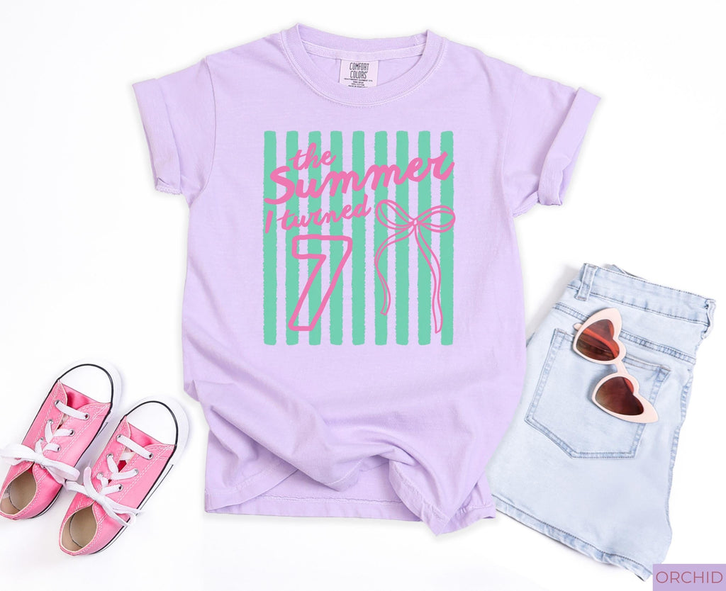 7th Birthday Shirt, The Summer I Turned 7 Shirt, 7 Year Old Girl Gift