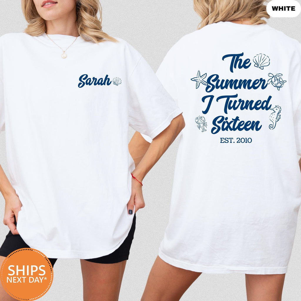 The Summer I Turned 16 Shirt, Sweet 16 Birthday Tee, Preppy Beach Party Graphic Tee