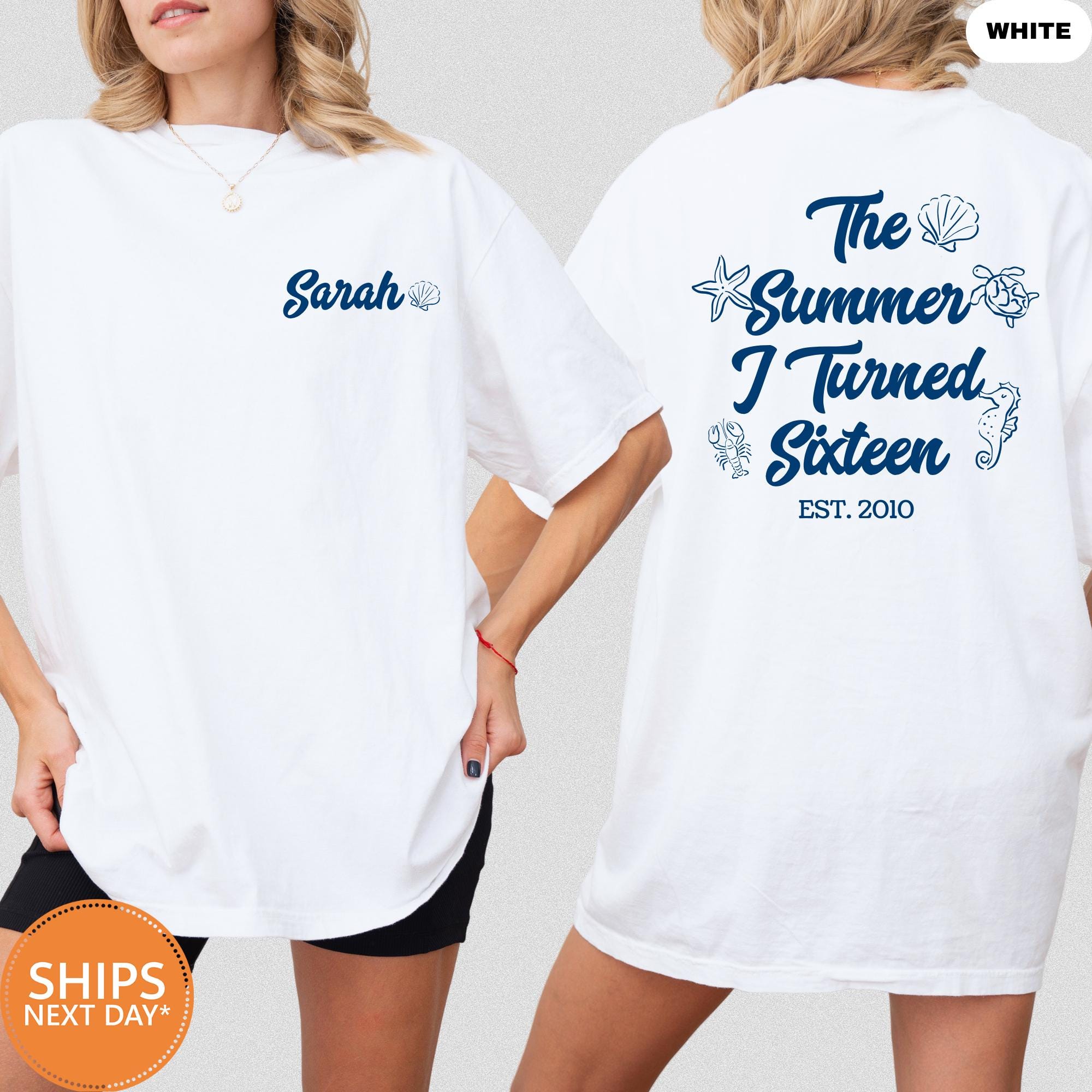 The Summer I Turned 16 Shirt, Sweet 16 Birthday Tee, Preppy Beach Party Graphic Tee