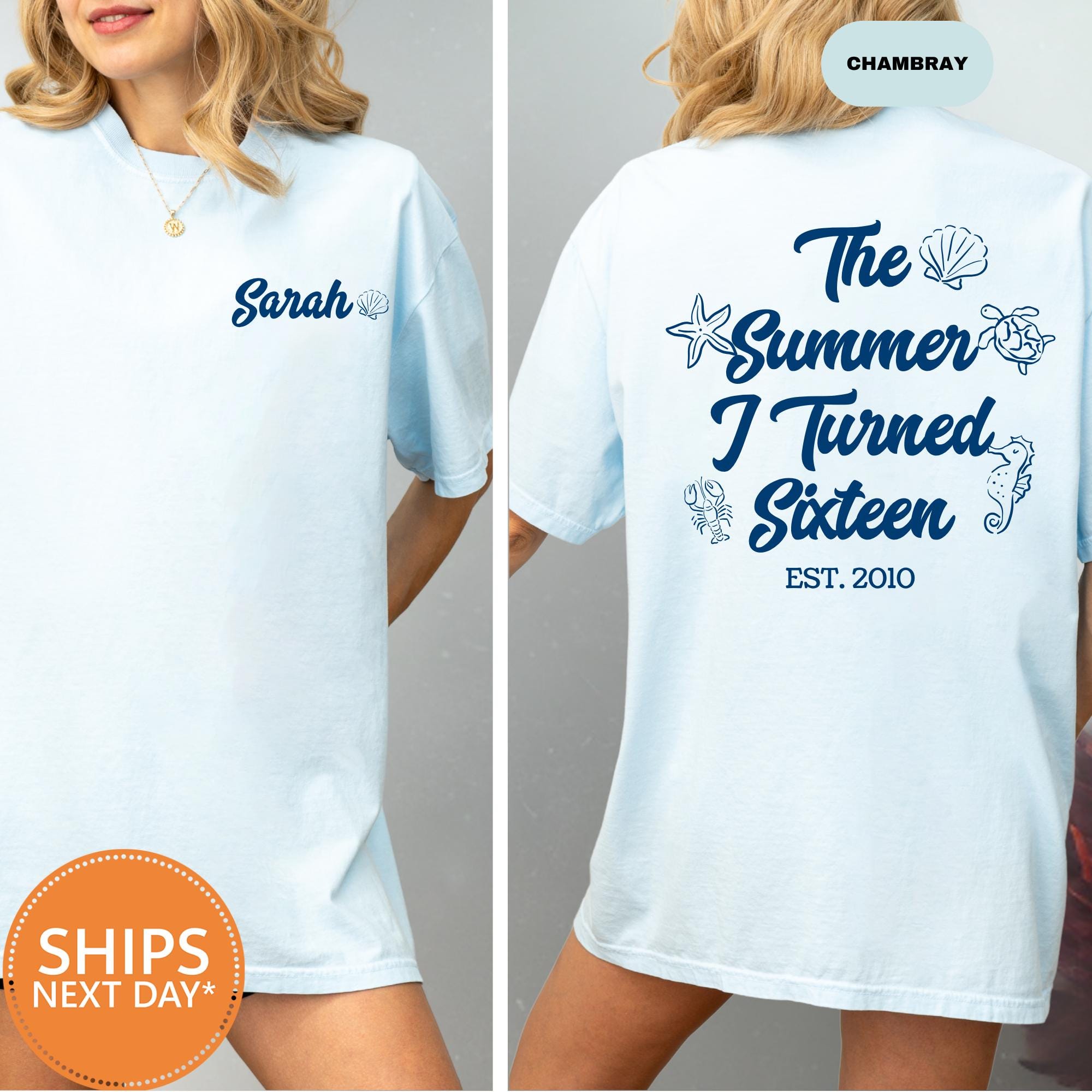 The Summer I Turned 16 Shirt, Sweet 16 Birthday Tee, Preppy Beach Party Graphic Tee