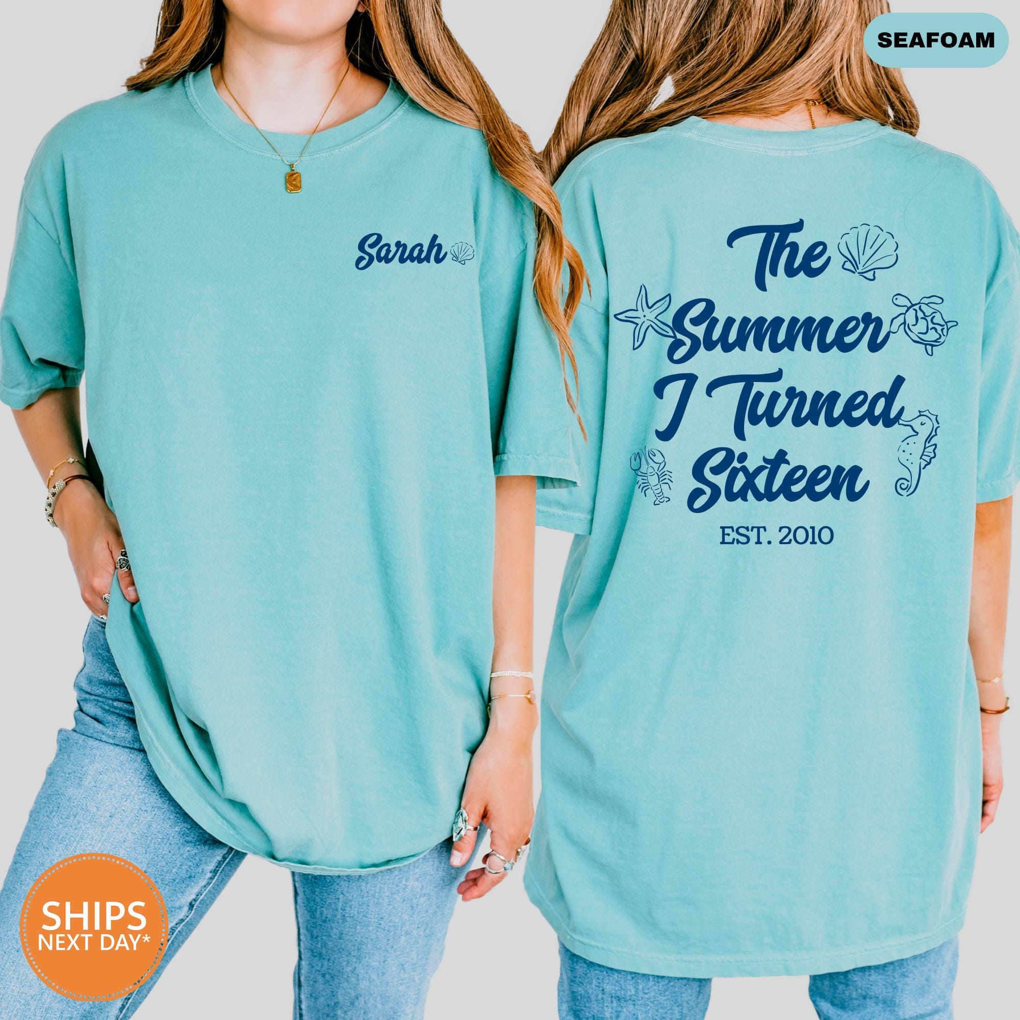 The Summer I Turned 16 Shirt, Sweet 16 Birthday Tee, Preppy Beach Party Graphic Tee