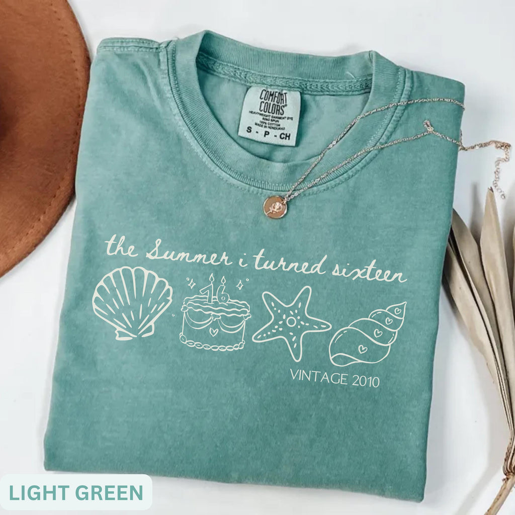 The Summer I Turned Sixteen Shirt, Vintage Birthday Tee,Custom Age Year Shirt,Beach Birthday Gift, Sweet 16 Party Shirt,Coastal Birthday Tee